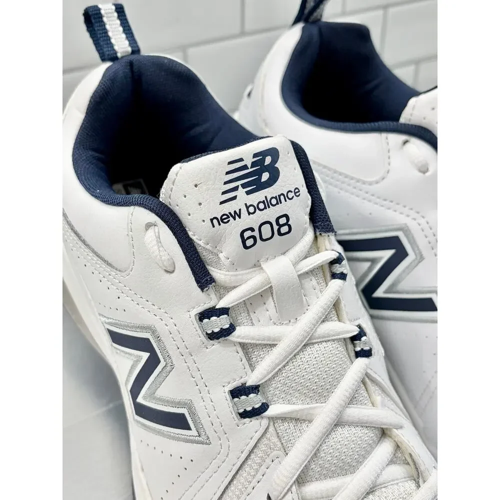 New Balance 608v5 Men’s Sneakers – White/Navy – Size 10 – New with Imperfections